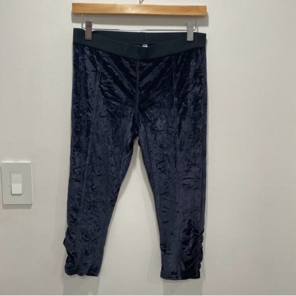 Free People Velvet Cropped Leggings with Slim Fit and Ruching Detail
